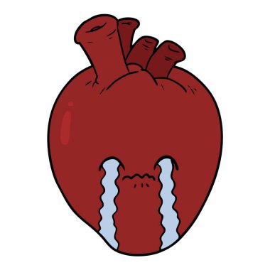 Karikatür kalp çiziminin vektör çizimi