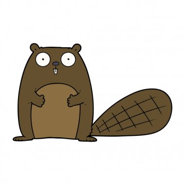 Karikatür Kunduzun vektör çizimi