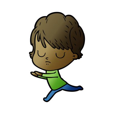 Çizgi filmdeki kadının vektör çizimi