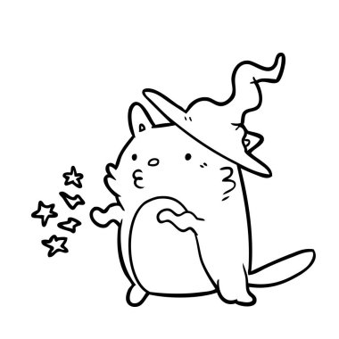 bir kedi Sihirbazı'nın büyülü şaşırtıcı çizgi çizme