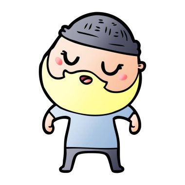 Sakallı sevimli çizgi adam