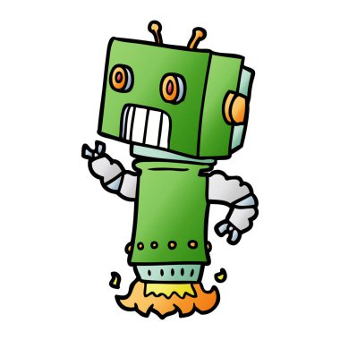 Çizgi film robotunun vektör çizimi