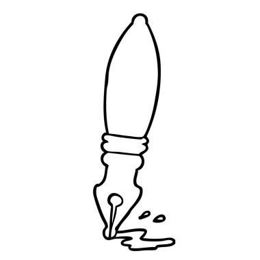 geleneksel bir dolma kalem, çizgi çizme