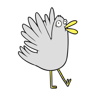 vektör çizim karikatür kuş ciyaklıyordu