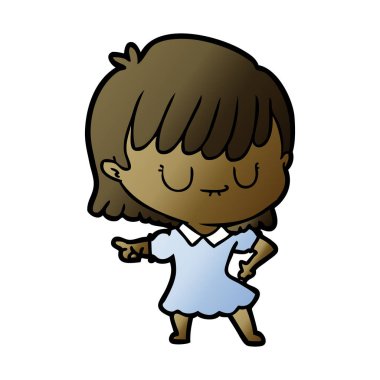 Çizgi filmdeki kadının vektör çizimi