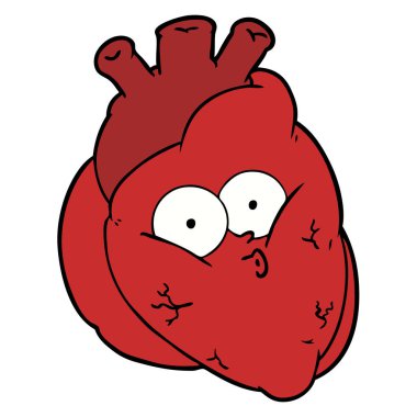 Karikatür kalp çiziminin vektör çizimi