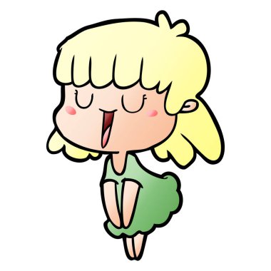 Çizgi filmdeki kadının vektör çizimi