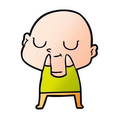 vektör çizim karikatür kel adam