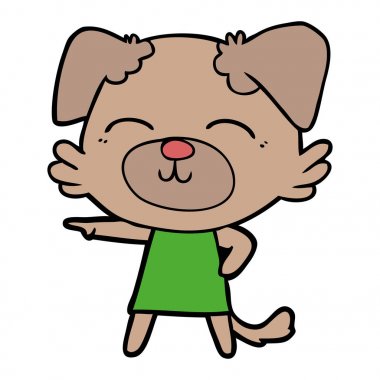 elbise işaret içinde karikatür köpek