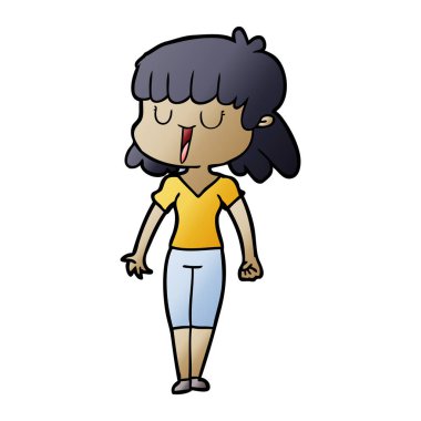 Çizgi filmdeki kadının vektör çizimi