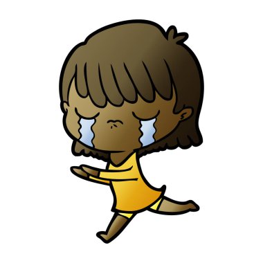 vektör çizim karikatür adam ağlıyor