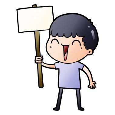 vektör çizim karikatür mutlu adam