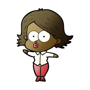 surat asmayı çizgi film kız vektör çizim