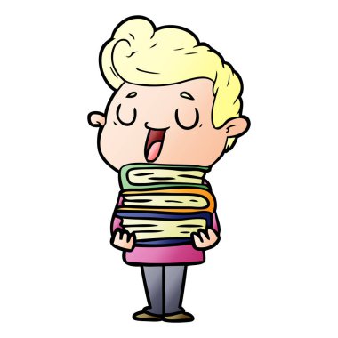 mutlu çizgi film adam vektör çizim