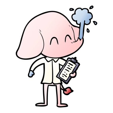 vektör çizim sevimli çizgi fil