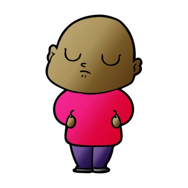 vektör çizim karikatür kel adam