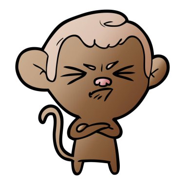 vektör çizim karikatür öfkeli monkey