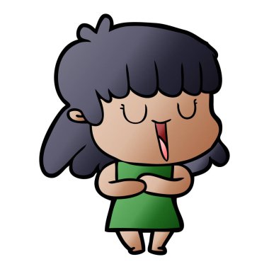 Çizgi filmdeki kadının vektör çizimi