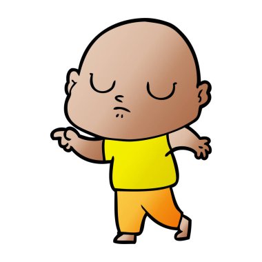 vektör çizim karikatür kel adam