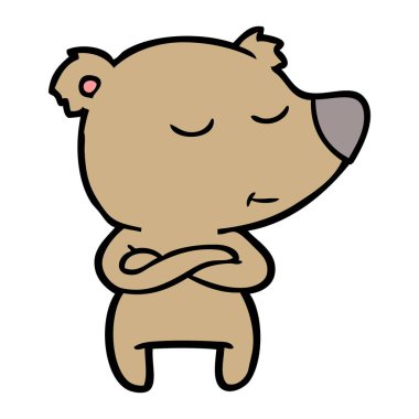 mutlu karikatür ayı vektör çizim