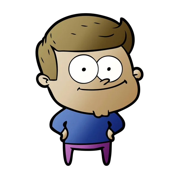 Vector Ilustración Dibujos Animados Hombre Feliz — Vector de stock