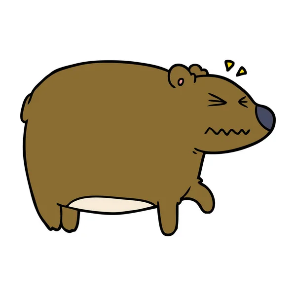 Cartoon Björnen Med Huvud — Stock vektor
