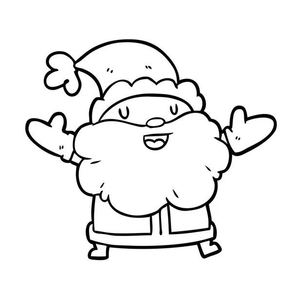 Line Drawing Santa Claus — Stock Vector