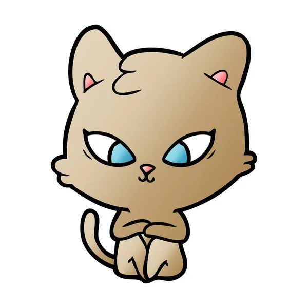Vector Ilustración Lindo Gato Dibujos Animados — Vector de stock
