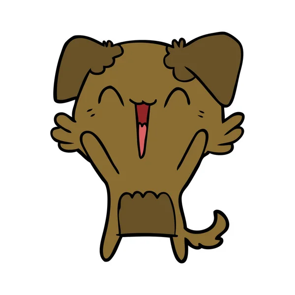 Desenhos Animados Cão Pequeno Feliz — Vetor de Stock