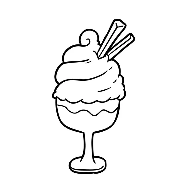 Dibujo Línea Postre Helado — Archivo Imágenes Vectoriales