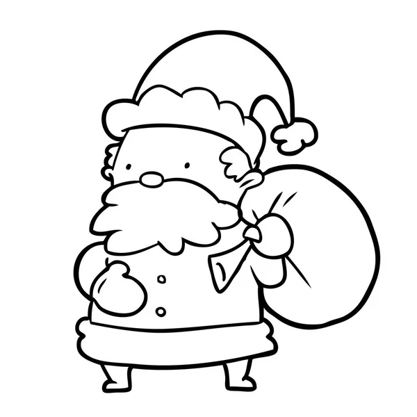 Dibujo Línea Santa Claus — Vector de stock