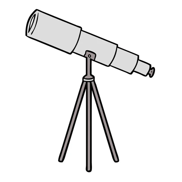 Vector Illustration Cartoon Telescope — Stock Vector