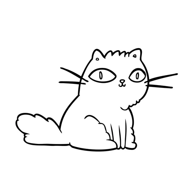 Dessin Trait Chat Qui Vous Regarde — Image vectorielle