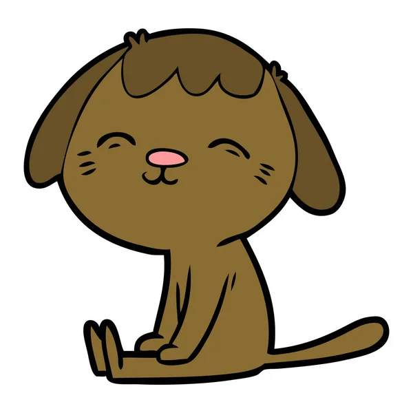 Cartoon Šťastný Pes Sedící — Stockový vektor