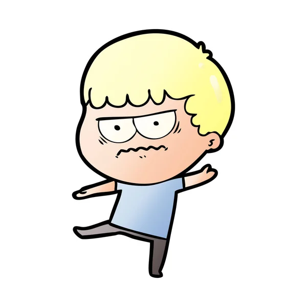 Illustrazione Vettoriale Dell Uomo Infastidito Cartone Animato — Vettoriale Stock