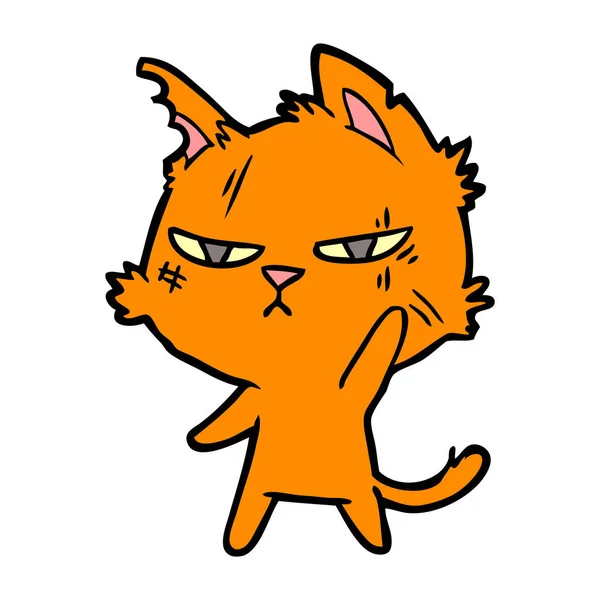Vektor Illustration Der Harten Cartoon Katze — Stockvektor