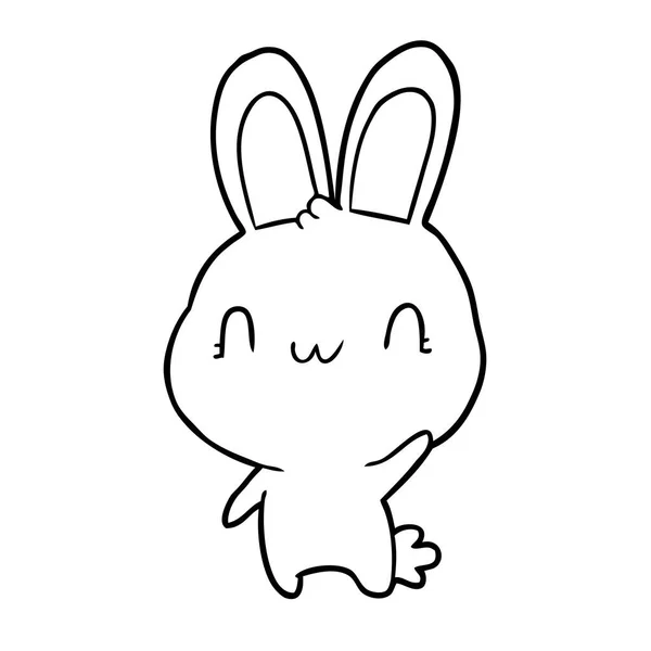 Симпатичный Рисунок Кролика Ожидании — стоковый вектор