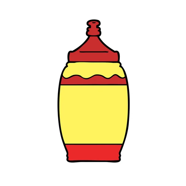 Vector Illustration Cartoon Ketchup Bottle — Stock Vector