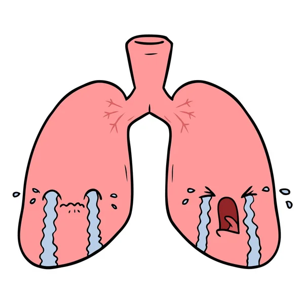 Vector Ilustración Los Pulmones Dibujos Animados — Archivo Imágenes Vectoriales