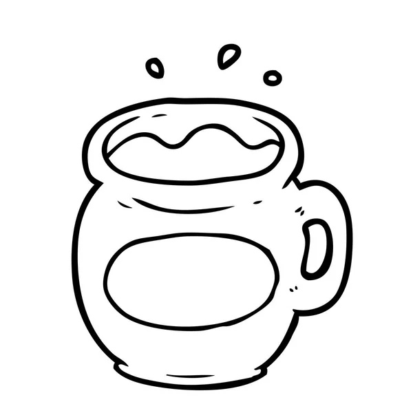 コーヒーのマグカップの線画 — ストックベクタ