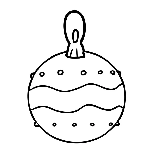 Línea Dibujo Una Decoración Adornos Navidad — Archivo Imágenes Vectoriales
