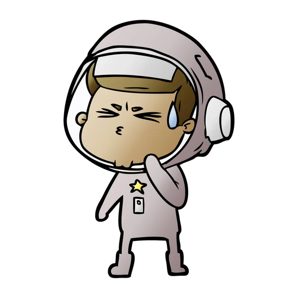 Vector Illustration Cartoon Stressed Astronaut — Stock Vector