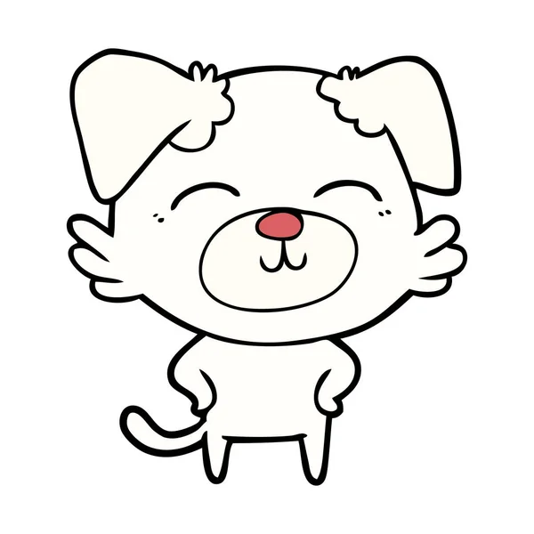 幸せな漫画の犬のベクトル イラスト — ストックベクタ