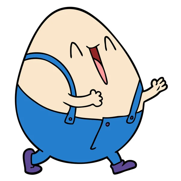 Humpty Dumpty Γελοιογραφία Αυγό Άνθρωπος — Διανυσματικό Αρχείο