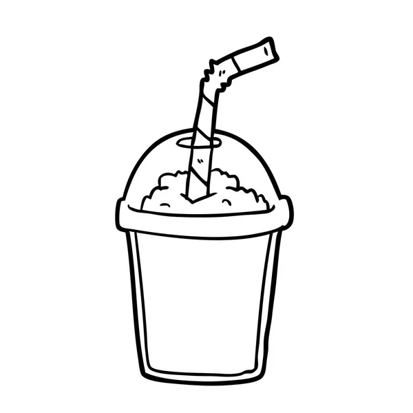 Dessin Trait Smoothie Glacé — Image vectorielle