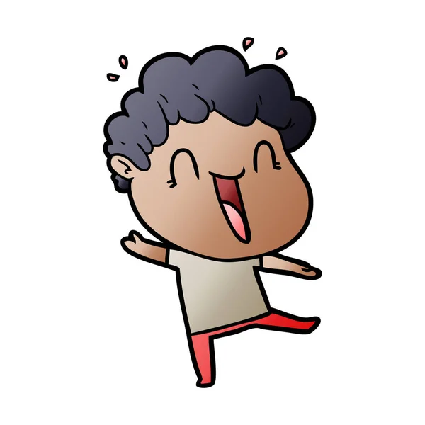 Vector Ilustración Dibujos Animados Hombre Feliz — Vector de stock