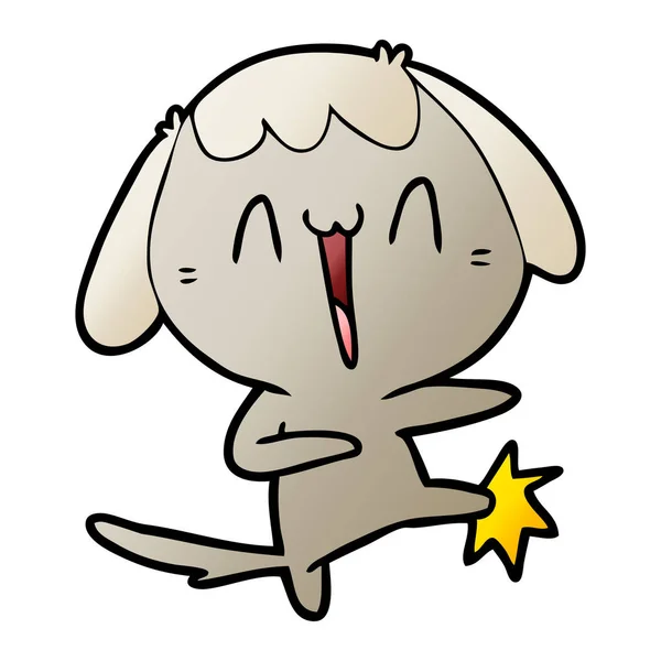 Cartoon Skrattande Hund Sparkar — Stock vektor