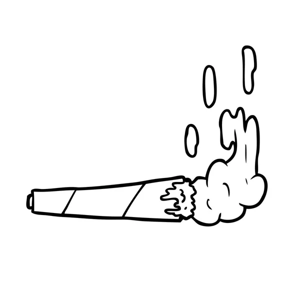 Dibujo Línea Porro Marihuana — Vector de stock