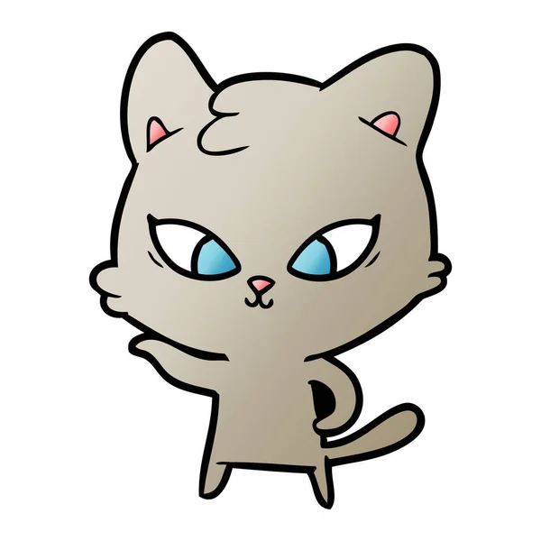 Vector Ilustración Lindo Gato Dibujos Animados — Archivo Imágenes Vectoriales