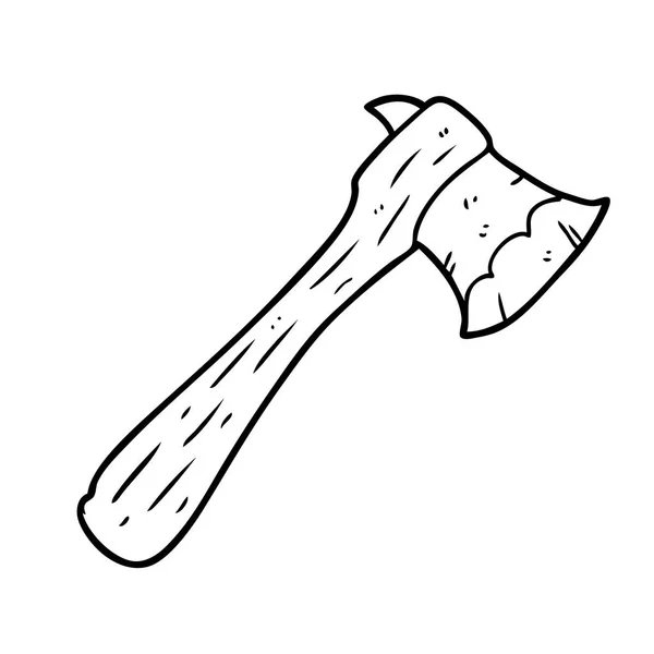 Line Drawing Old Axe — Stock Vector